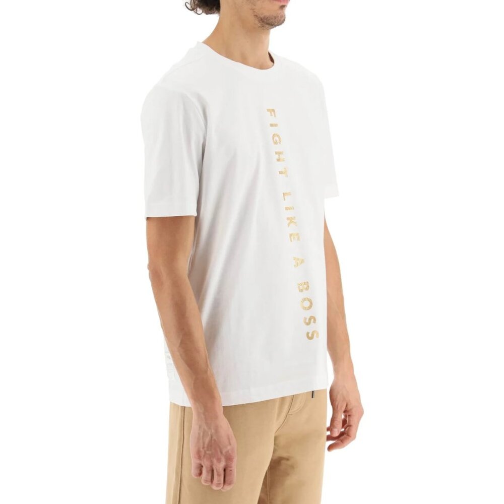 NWOT Hugo Boss White and Gold Fight Like A Boss T-shirt X Ajbxng